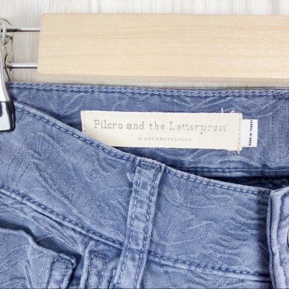 Anthroplogie | Pilcro & The Letterpress | Floral Textured High Rise Skinny Jeans - Picture 7 of 7